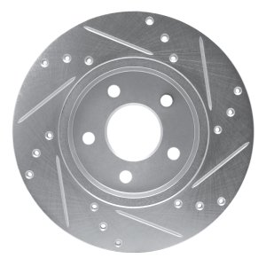 Ford Mondeo Brake Rotor (1) - Rear Left - R1 Concepts - Drilled & Slotted - Silver - `01-`08